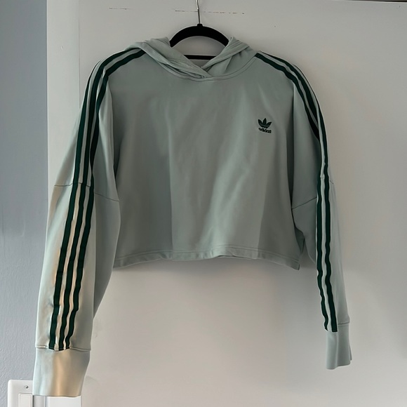 adidas Sweaters - Mint/emerald green cropped hoodie